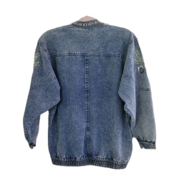 Vintage Japanese Brand‎ Embroidered Kimono Jacket Denim RARE - Picture 8 of 13